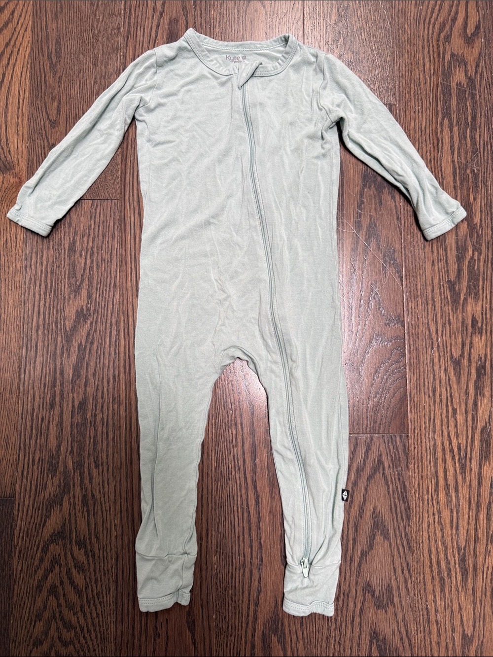 Kyte BABY Sage Green Zip-Front One-Piece Footie